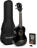 Martin Smith Soprano Ukulele with Ukulele Bag & Chord Book - Black