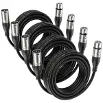 EBXYA XLR Mikrofonkabel 5M 4er Pack - Premium 3-Pin Symmetrisches Stecker auf Buchse Kabel für Mikrofon und DMX