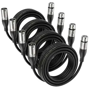EBXYA XLR Mikrofonkabel 5M 4er Pack - Premium 3-Pin Symmetrisches Stecker auf Bu