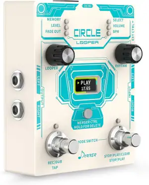 Donner Circle Looper Record Gitarren Effektpedal mit Time Progress Bar Display L