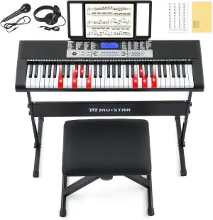 MUSTAR 61 Key Lighting Keyboard Piano, mit Touch Funktion, Digital Piano Keyboar