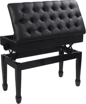 REDCAMP Groß Klavierhocker für 2 Personen, 80 x 35 cm Lange Klavierbank Höhenverstellbar von 50-59cm, Holz Pianobank Keyboardbank Klavierstuhl mit Stauraum verdicktes PU-Lederkissen, Schwarz