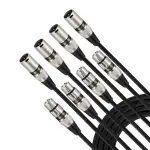 EBXYA XLR-Mikrofonkabel - 0,5 m, 4er-Pack, symmetrisches XLR-Stecker auf Buchse Patchkabel für PA-System, Studiorekorder, Verstärker, Mixer