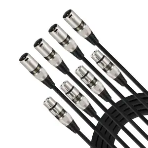 EBXYA XLR-Mikrofonkabel - 0,5 m, 4er-Pack, symmetrisches XLR-Stecker auf Buchse 