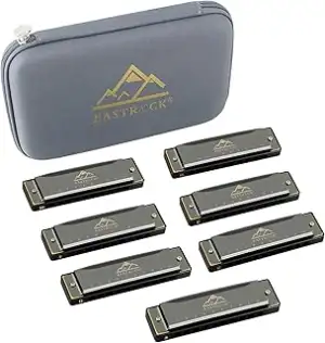 EASTROCK Mundharmonikaset mit 7 Tasten 10 Hole.Key c d e f g a Bb, Diatonische H