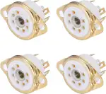 QUARKZMAN 4 Stück Röhrensockel 7 Pins Keramik-Vakuumröhrensockel Ventil 16mm Durchmesser für 12AX7 12AU7 ECC83 ECC82 Röhre,Weiß