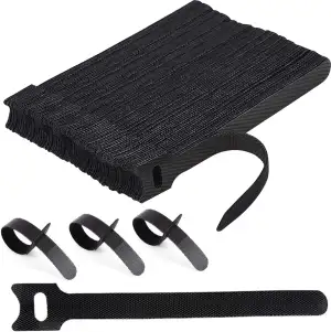 Honyear Klettband Kabelbinder Schwarz 100 Stück, 150 x 12 mm Kabel Klettband Wie