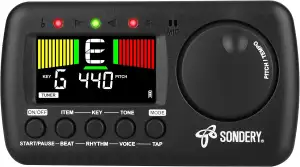 Sondery Metronom Stimmgerät wiederaufladbar für Gitarre, Bass, Ukulele und Blasi