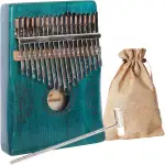 Musfunny Kalimba Daumenklavier 17 Schlüssel: Fingerklaviere Holz Mit Lehrmaterial Stimmhammer- Thumb Piano for Kinder Erwachsene Anfänger