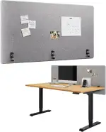 Ergotopia Akustik Trennwand Schreibtisch (160 x 80 x 2,8 cm), Verstellbarer Sichtschutz für Büro | Fokus Tischtrennwand in grau, Schallschutz Raumtrenner mit Klemmen, Schreibtisch Akustikwand