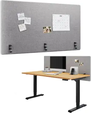 Ergotopia Akustik Trennwand Schreibtisch (160 x 80 x 2,8 cm), Verstellbarer Sich