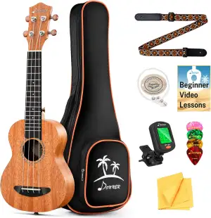 Donner Tenor-Ukulele, Mahagoni, professionelles 26-Zoll-Ukulelen-Starterpaket mi