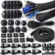 MiuCo Kabelmanagement Set mit 2m Kabelschlauch, Kabelkanal für Schreibtisch und Kabel Organizer, ...