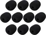 10 Stück Headset Mikrofon Schaumstoffabdeckungen, Schaum Mikrofon Abdeckung, Windschutzscheibe Mikrofon Schutz Mikrofon Geräuschfilter Mini-Mikrofon-Headset Windschutzscheibe - Schwarz