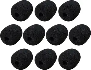 10 Stück Headset Mikrofon Schaumstoffabdeckungen, Schaum Mikrofon Abdeckung, Win