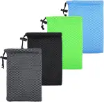 4 Stück Klein Kordelzug Netzbeutel Beutel, 15x10cm Dicke Aufbewahrungstasche mit Zugband Mesh Tas...