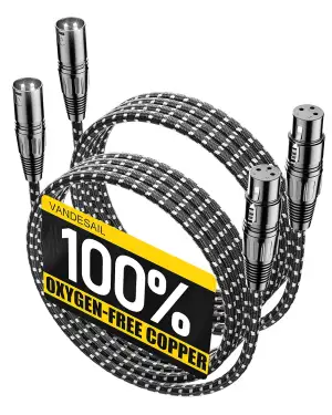 XLR Kabel 2m 2 Stücke, XLR Stecker auf Buchse Kabel, 3 Polig symmetrisches XLR M