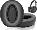 Ersatz Ohrpolster für Sennheiser HD 4.50BT, HD 4.50BTNC, HD 4.50SE, HD 4.40BT, HD 4.30G, HD 4.20S, HD 458BT, HD 450, HD 450BT, HD 400S, HD 350BT, HD300 - HD4.50 PL, mit Weichen Proteinleder (Schwarz)