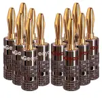 Bananenstecker 24k vergoldet für lautsprecheri - (6 Paar / 12 Stück)