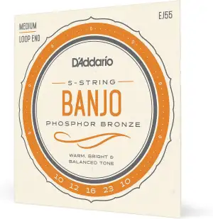 D`Addario Banjo 5-String Phosphor Bronze Medium
