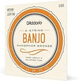 D`Addario Banjo 5-String Phosphor Bronze Medium