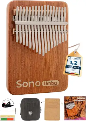 Kalimba "Sonolimba" mit 17 Schlüsseln in C - Dur aus Korallenholz. Daumenklavier