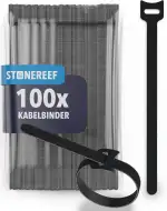 100 Stück Klett-Kabelbinder – 150 x 12 mm – Wiederverwendbare Kabelbinder für Kabelmanagement – Klettband für PC, TV, Haushalt, Büro & Garten – Kabel Organizer – Kabelbinder Klettverschluss