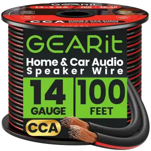 GEARit CCA Lautsprecher kabel 2 x 2,50 mm² 30 Meter Audio Kabel 14 AWG Speaker Cable HiFi Boxkabel 2 Adriges für Audiosystem/Heimkino/Auto Schwarz