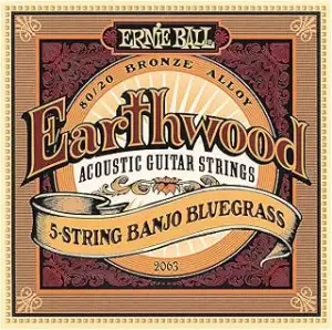 Ernie Ball Earthwood Bluegrass-Banjosaiten, für 5-Saiter, Endschlaufen, 80/20-Br