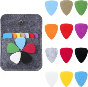 12 Stück Felt Picks Ukulele Musik Filz Plektren Mit Halterhülle Filzplektren Für Gitarre Gitarren Zubehör Bass Mandoline Musikerbegeisterte