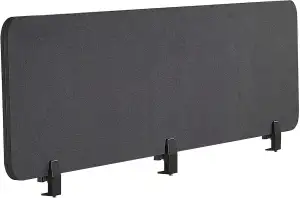 Beliani Dunkelgraue Schreibtischtrennwand 180 x 40 cm - Akustikschutz, Einfache 