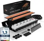 Kabelkanal Schreibtisch Schwarz - Kabelmanagement Set selbstklebend & verschraubbar - Kabel Organ...