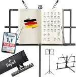 Notenständer Kinder & Erwachsene - Klappbar Stabil (2 in 1 Doppelnutzung für Tisch + Stand) Notenständer Gitarre (Höhenverstellbar) Notenpult mit Tasche - Music Stand Tischnotenständer + Noten Ständer