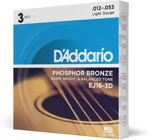 D'Addario EJ16-3D Phosphorbronze-Saiten für Akustikgitarren, Light, 3 Sets