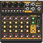 Mini6 Professioneller 6-Kanal Audio Mixer Mischpult mit Bluetooth 5.0, USB-Interface & 48V Phantomspeisung DSP-Effekten für Live-Streaming, DJing und Home-Recording