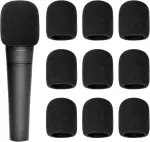10 Stück Mikrofonabdeckung Schaumstoff Hohe Dichte Verdickte Mikrofonschutz für Mikrofon Windschutz Schwarz Mikrofonschaum Abdeckung Einweg für die meisten Standard-Handmikrofone (7 * 6 cm)