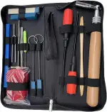 Ecloud Shop Piano Tuning Kit 16 Stück Tuning Tool Set Professioneller Stimmschlüssel Hammer Mute Gabel Schraubendreher Riemen Pinzette Clip für Anfänger und Profis