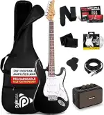 Pyle E-Gitarre Set Anfänger, ST-Gitarrenset mit 5W Verstärker, Gigbag, Gurt und Plektren, 22 Bünd...
