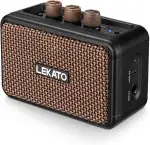 LEKATO Mini-Gitarrenverstärker, 5 W, wiederaufladbar, E-Gitarrenverstärker mit Clean/Overdriver-Effekten, Bluetooth 5.0, tragbarer Übungsgitarrenverstärker für Heimübungen und Musikparty