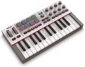 Akai Professional MPK Mini IV USB-C MIDI Keyboard Controller für Anfänger und Produzenten - MPC Drum Pads, Pitch- und Modulationsräder, Musikproduktionssoftware, Native Instruments Soundpaket, Grau