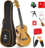 Vangoa Tenor Ukulele 26 Zoll Walnussholz Hawaii Akustik Ukulelen Einsteiger Set mit Gig Bag, Natürlich