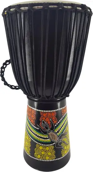 40cm Profi Djembe Trommel Bongo Drum Buschtrommel Percussion Motiv Buntes Muster